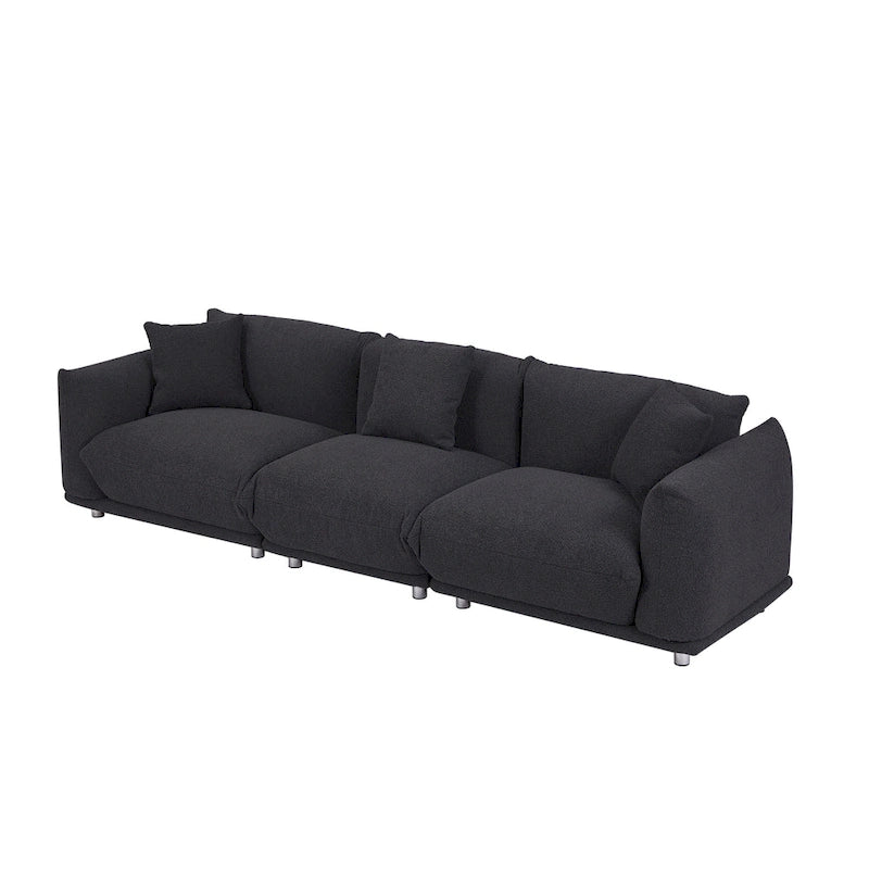 Modern 111 Oversized 3-seater Sofa with Metal Legs and Solid Wood Frame for Living Room
