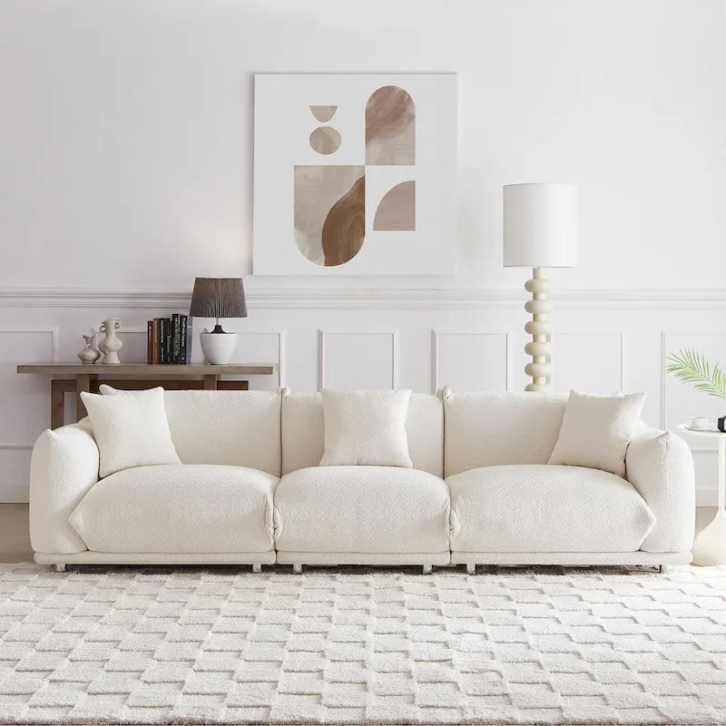 Modern 111 Oversized 3-seater Sofa with Metal Legs and Solid Wood Frame for Living Room