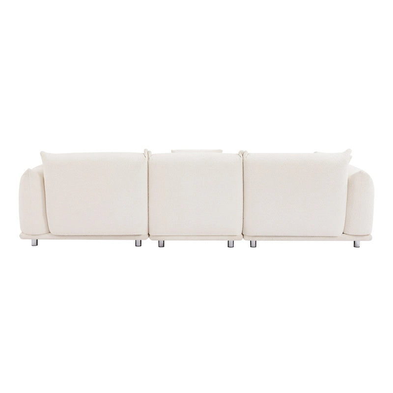 Modern 111 Oversized 3-seater Sofa with Metal Legs and Solid Wood Frame for Living Room