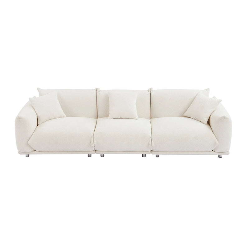 Modern 111 Oversized 3-seater Sofa with Metal Legs and Solid Wood Frame for Living Room