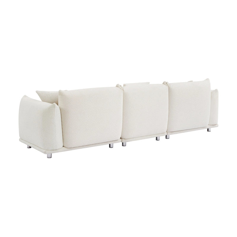 Modern 111 Oversized 3-seater Sofa with Metal Legs and Solid Wood Frame for Living Room