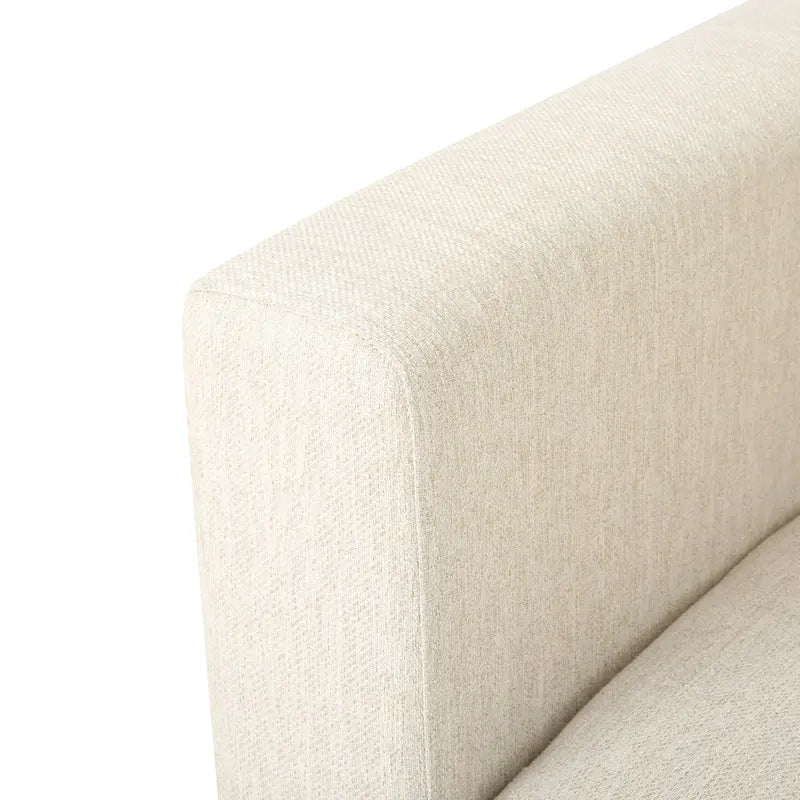 Beige Modern 101 3-seater Sofa with Wood Legs and Two Pillows for Living Room