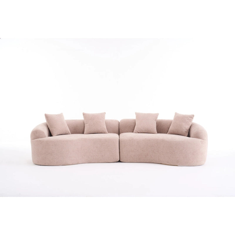 110 Foam Classic 4-Seater Sofa with 4 Pillows for Apartment
