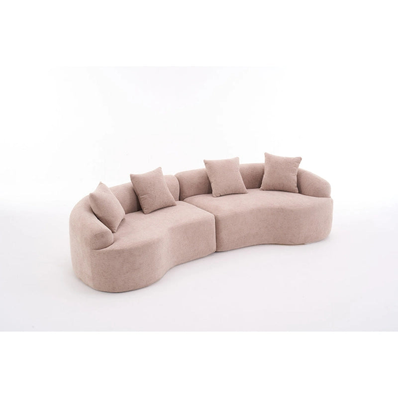 110 Foam Classic 4-Seater Sofa with 4 Pillows for Apartment