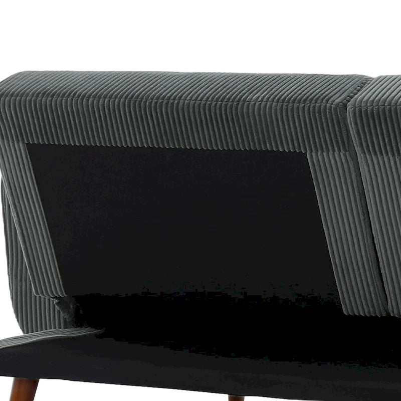 73 W Upholstered Corduroy Convertible Sleeper Sofa Bed with Pillows
