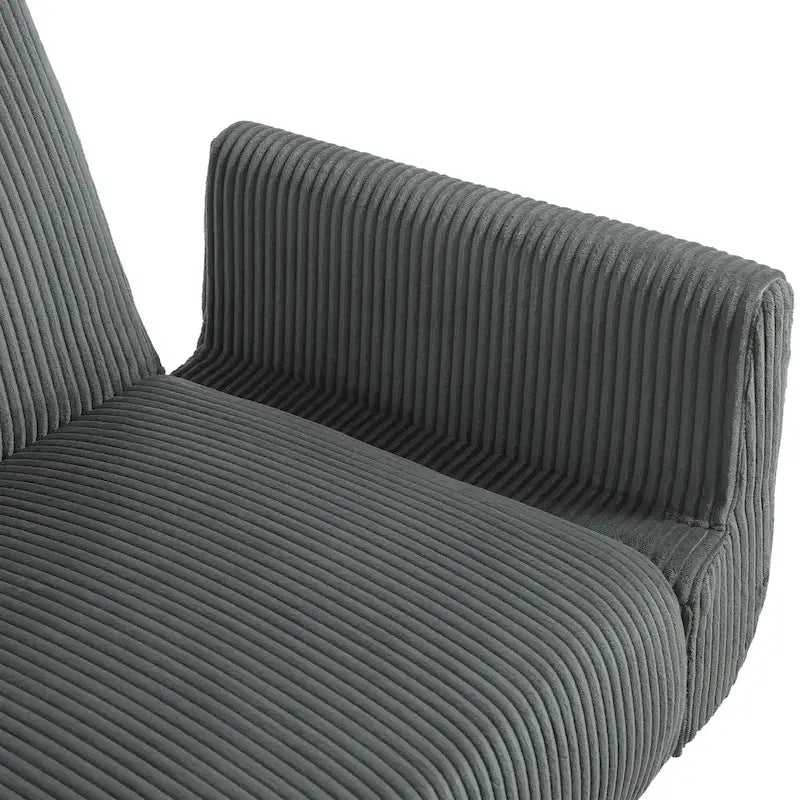 73 W Upholstered Corduroy Convertible Sleeper Sofa Bed with Pillows