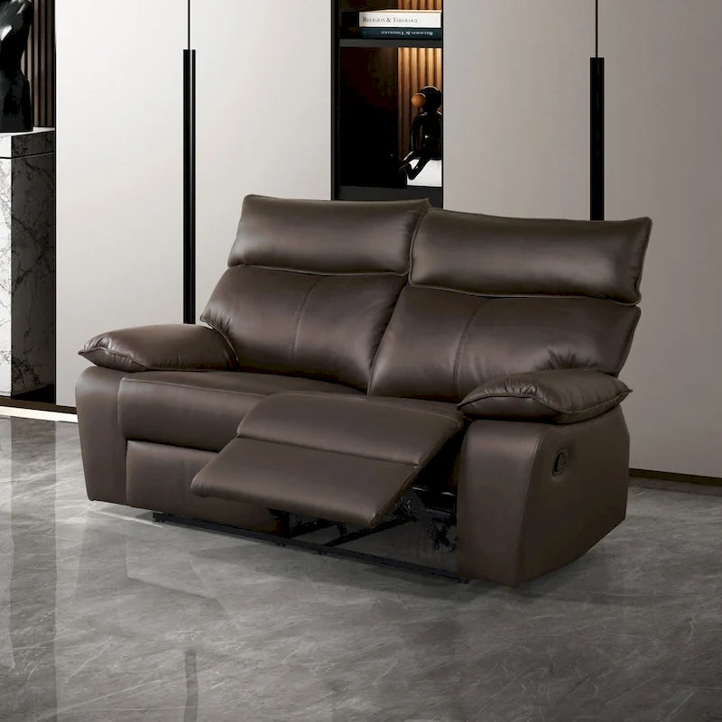 Divano reclinabile a 2 posti in similpelle di Furniture of America Yuleigh con struttura in legno certificato FSC