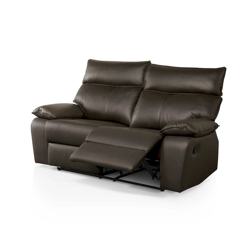 Divano reclinabile a 2 posti in similpelle di Furniture of America Yuleigh con struttura in legno certificato FSC