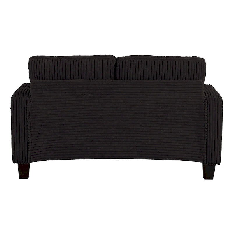 61 Contemporary Corduroy Loveseat Sofa with 2 Pillows and Cup Holder
