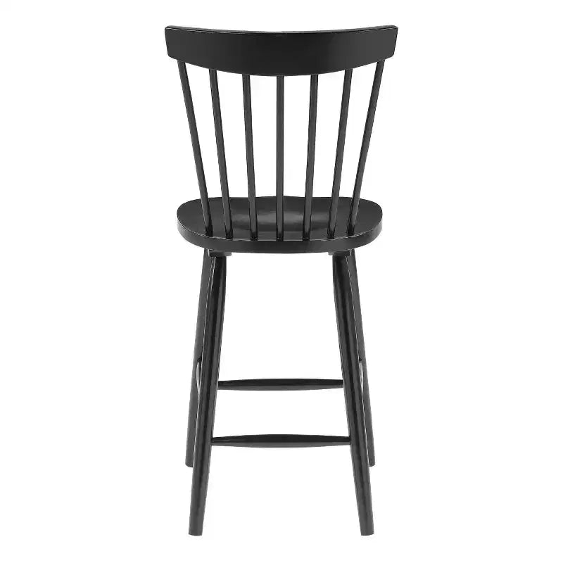 Counter Height Barstool, Windsor Style, Solid Rubberwood, Armless, 26" Seat Height, 19"W x 21.25"D
