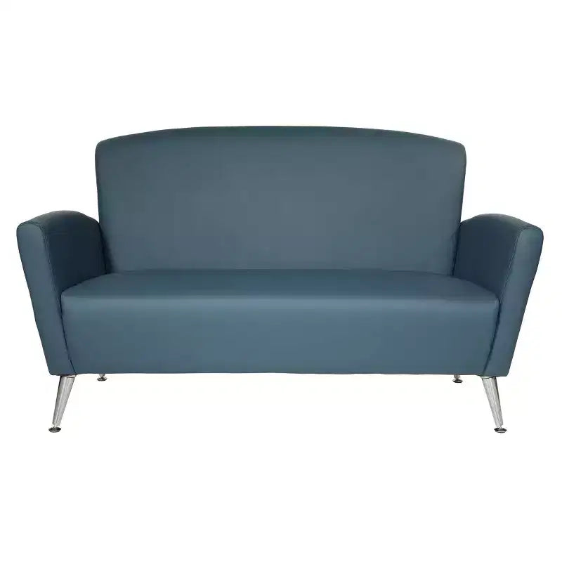 Loveseat with Chrome Legs, Bonded Leather Upholstery, Antimicrobial, 59"W x 33.75"D x 35.88"H, Holds up to 500 lbs