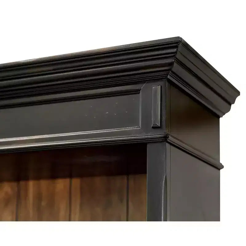78" Open Bookcase, 5-Shelf, Arched Top, Solid Wood, 40"W x 14"D x 78"H, Brown