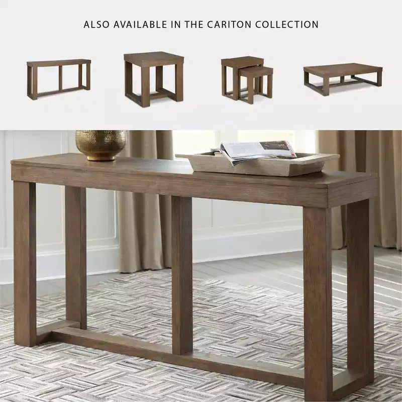 Farmhouse Console Sofa Table, Gray, Plank-Effect Wood Frame, 64.13"W x 16.13"D x 33.25"H