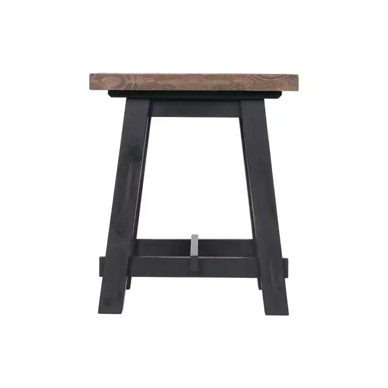 Solid Pine Wood Side Table, Black, 21"W x 21"D x 24"H, Holds up to 50 lbs