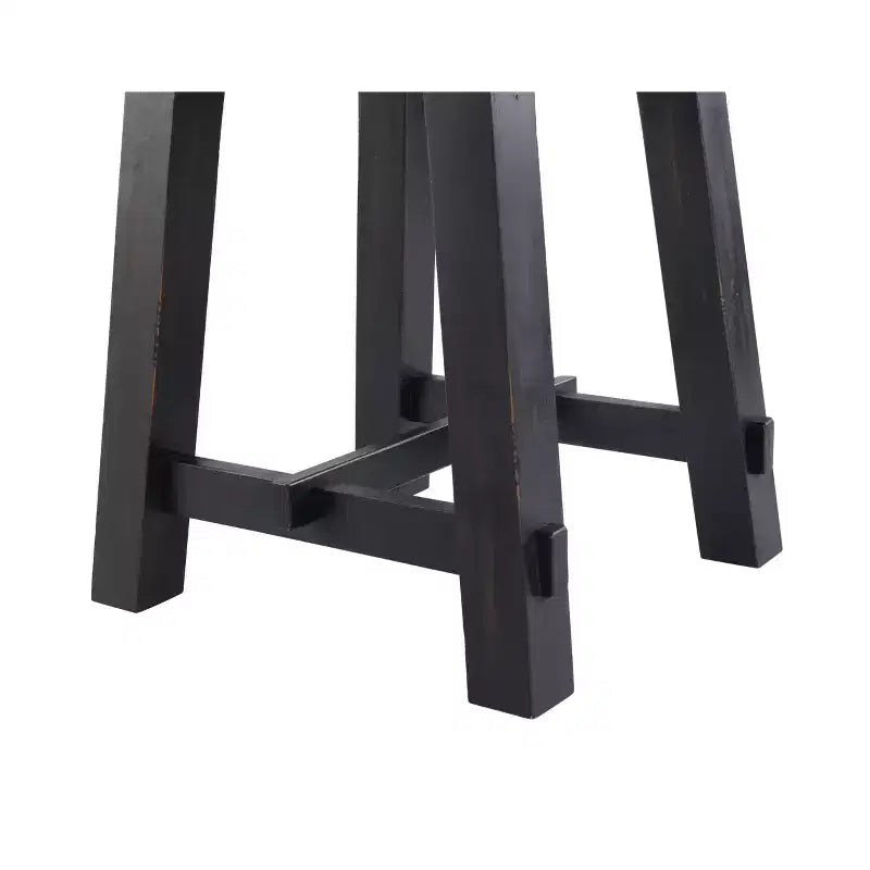 Solid Pine Wood Side Table, Black, 21"W x 21"D x 24"H, Holds up to 50 lbs