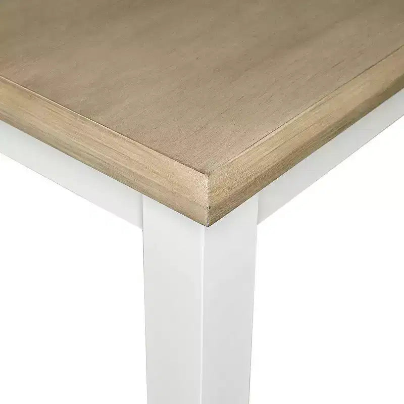 Rectangular Dining Table, Two-Tone, Rubberwood Frame with MDF Veneer Top, 60"L x 36"W x 30"H, Seats 4-6, Holds up to 150 lbs