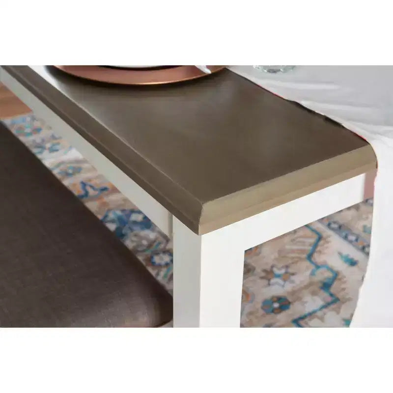 Rectangular Dining Table, Two-Tone, Rubberwood Frame with MDF Veneer Top, 60"L x 36"W x 30"H, Seats 4-6, Holds up to 150 lbs