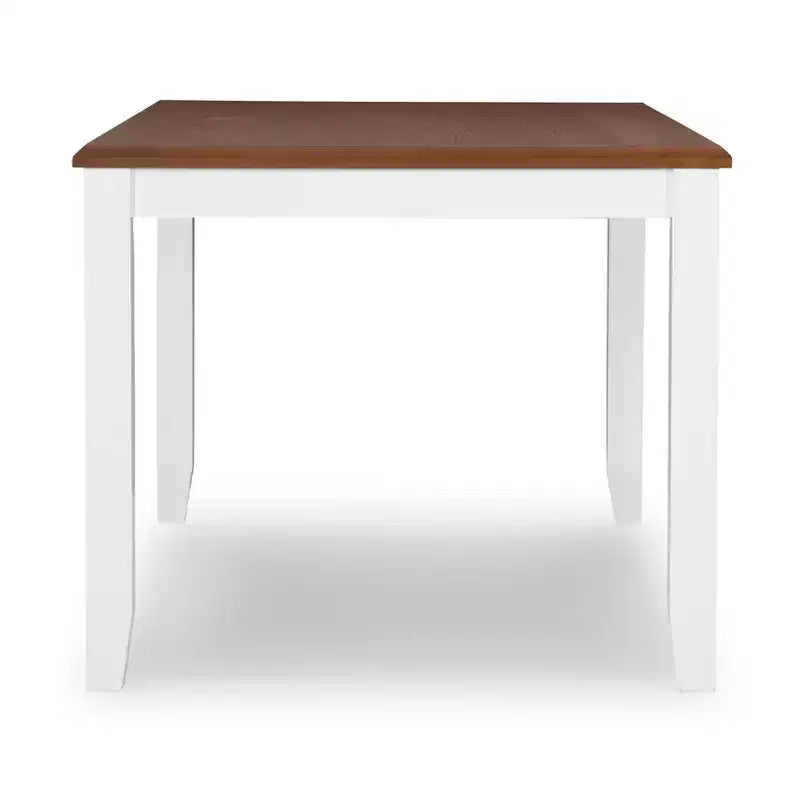 Rectangular Dining Table, Two-Tone, Rubberwood Frame with MDF Veneer Top, 60"L x 36"W x 30"H, Seats 4-6, Holds up to 150 lbs