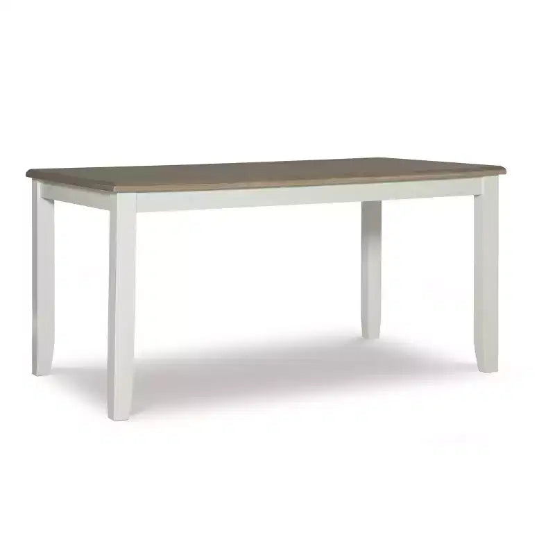 Rectangular Dining Table, Two-Tone, Rubberwood Frame with MDF Veneer Top, 60"L x 36"W x 30"H, Seats 4-6, Holds up to 150 lbs