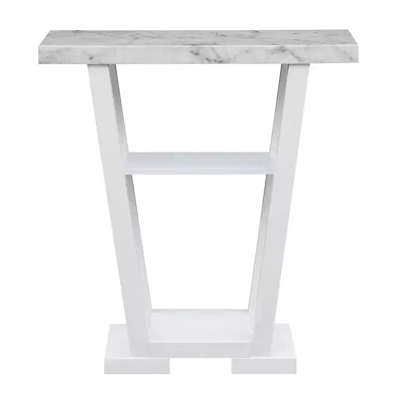Narrow Console Table with 2 Shelves, Black MDF, 31.5"W x 11.5"D x 34"H
