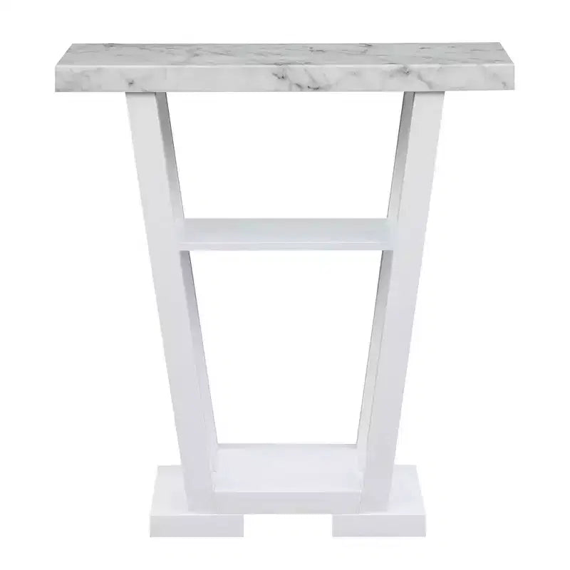 Narrow Console Table with 2 Shelves, Black MDF, 31.5"W x 11.5"D x 34"H