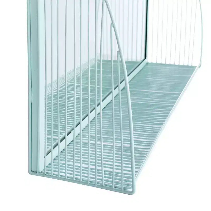 Rectangular Wall Mirror, Teal Iron Frame, 36"H x 16"W Mirror, 4mm Glass