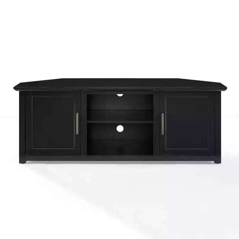 Corner TV Stand for TVs up to 60", Rustic Style, Pine and MDF, 58"W x 20"D x 22"H, Holds up to 100 lbs