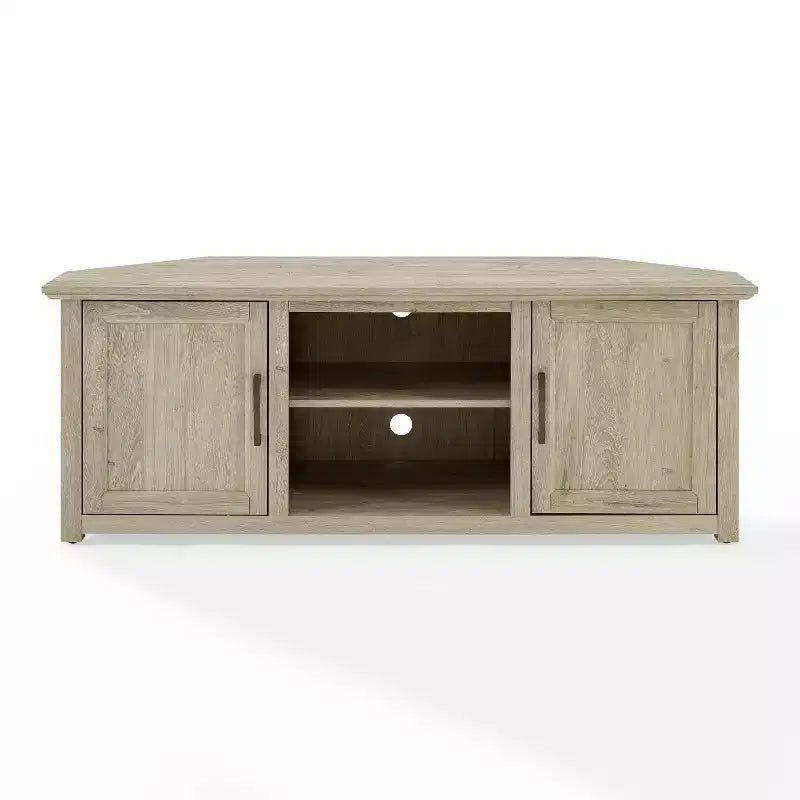Corner TV Stand for TVs up to 60", Rustic Style, Pine and MDF, 58"W x 20"D x 22"H, Holds up to 100 lbs