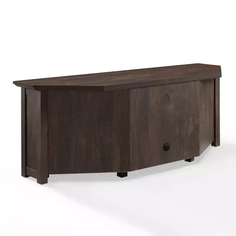 Corner TV Stand for TVs up to 60", Rustic Style, Pine and MDF, 58"W x 20"D x 22"H, Holds up to 100 lbs