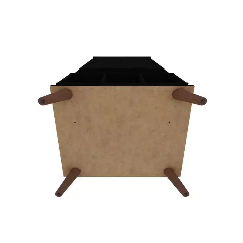 Display Cabinet with 6 Shelves and 2 Doors, MDF, 26.77"W x 21.26"D x 60.7"H