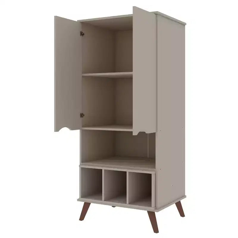 Display Cabinet with 6 Shelves and 2 Doors, MDF, 26.77"W x 21.26"D x 60.7"H