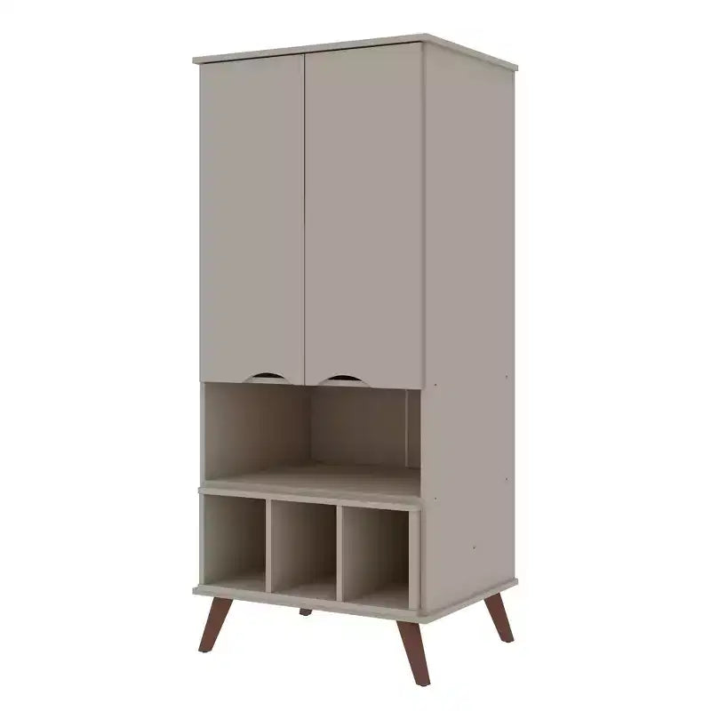 Display Cabinet with 6 Shelves and 2 Doors, MDF, 26.77"W x 21.26"D x 60.7"H