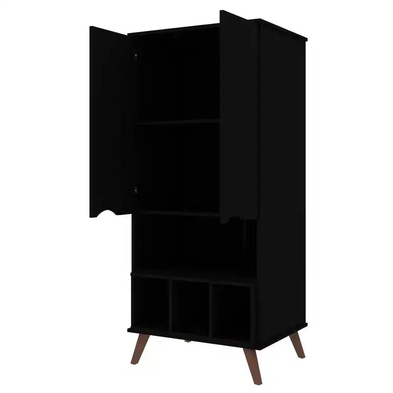 Display Cabinet with 6 Shelves and 2 Doors, MDF, 26.77"W x 21.26"D x 60.7"H