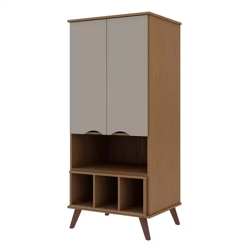 Display Cabinet with 6 Shelves and 2 Doors, MDF, 26.77"W x 21.26"D x 60.7"H