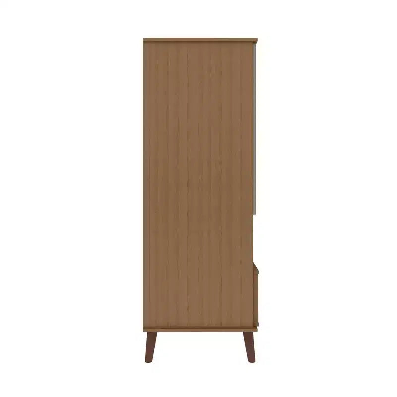 Display Cabinet with 6 Shelves and 2 Doors, MDF, 26.77"W x 21.26"D x 60.7"H
