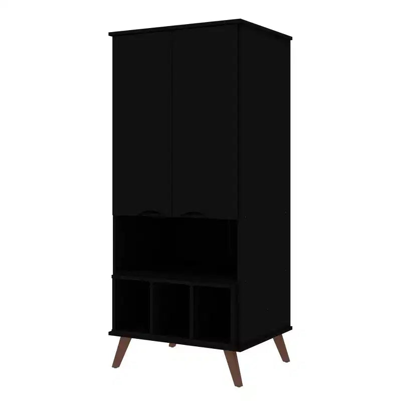 Display Cabinet with 6 Shelves and 2 Doors, MDF, 26.77"W x 21.26"D x 60.7"H
