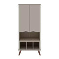 Display Cabinet with 6 Shelves and 2 Doors, MDF, 26.77"W x 21.26"D x 60.7"H