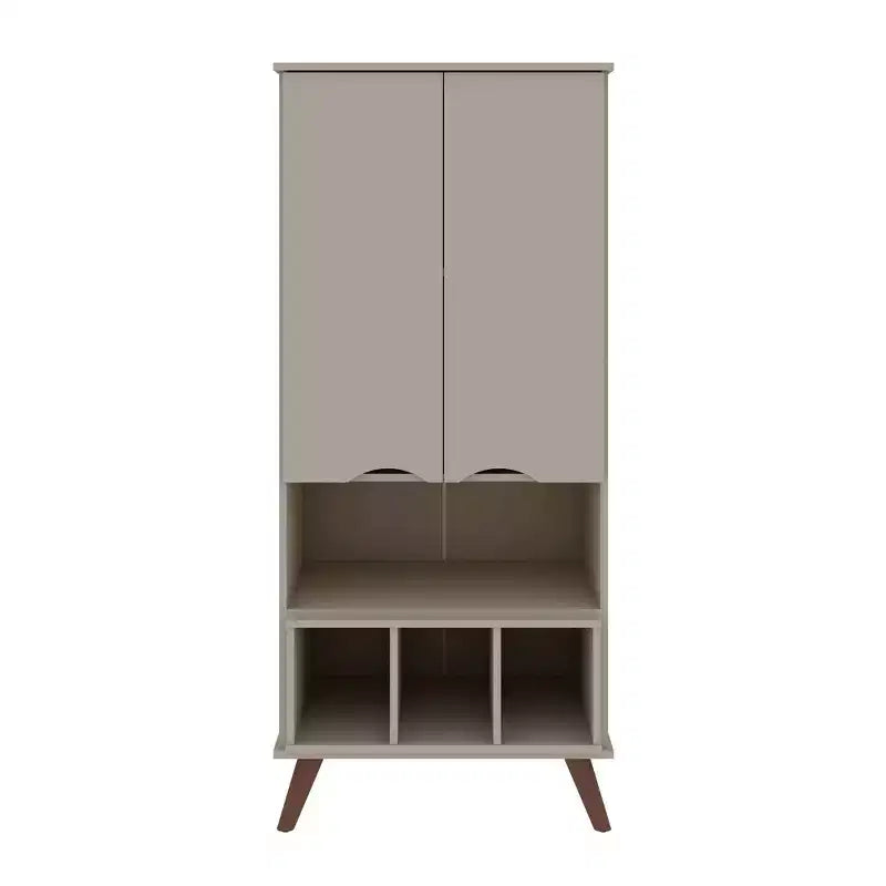 Display Cabinet with 6 Shelves and 2 Doors, MDF, 26.77"W x 21.26"D x 60.7"H