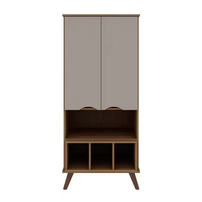 Display Cabinet with 6 Shelves and 2 Doors, MDF, 26.77"W x 21.26"D x 60.7"H