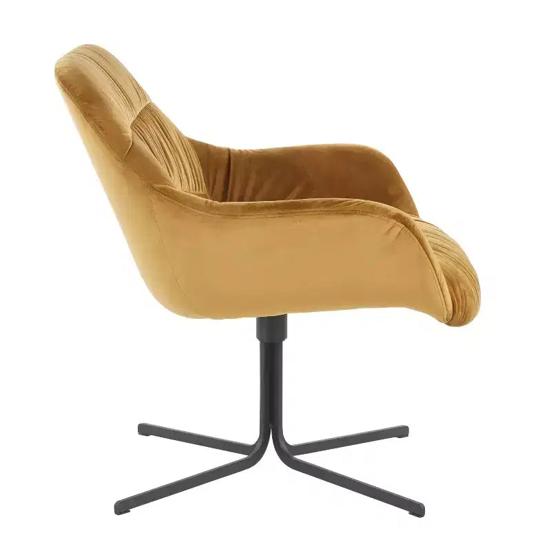 Upholstered Swivel Lounge Chair with Tufted Velvet, Metal Frame, 31"W x 30"D x 31"H, Holds up to 250 lbs