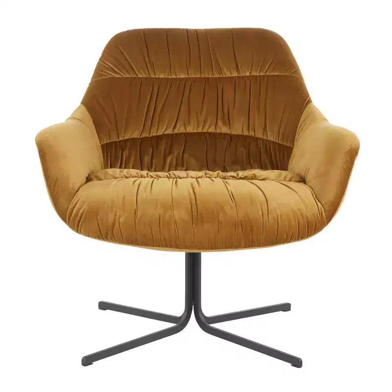 Upholstered Swivel Lounge Chair with Tufted Velvet, Metal Frame, 31"W x 30"D x 31"H, Holds up to 250 lbs