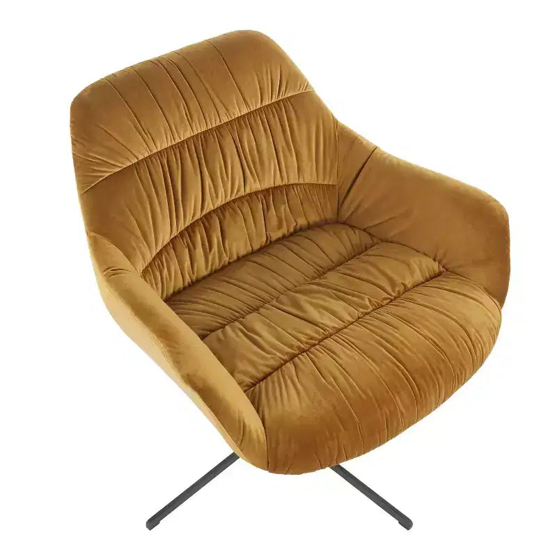 Upholstered Swivel Lounge Chair with Tufted Velvet, Metal Frame, 31"W x 30"D x 31"H, Holds up to 250 lbs