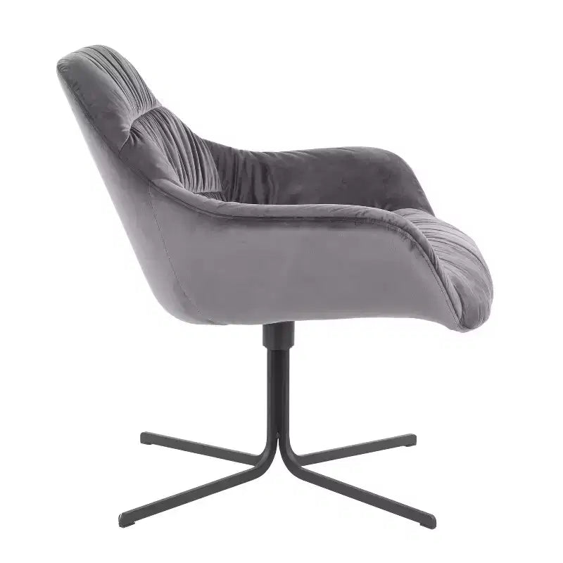 Upholstered Swivel Lounge Chair with Tufted Velvet, Metal Frame, 31"W x 30"D x 31"H, Holds up to 250 lbs
