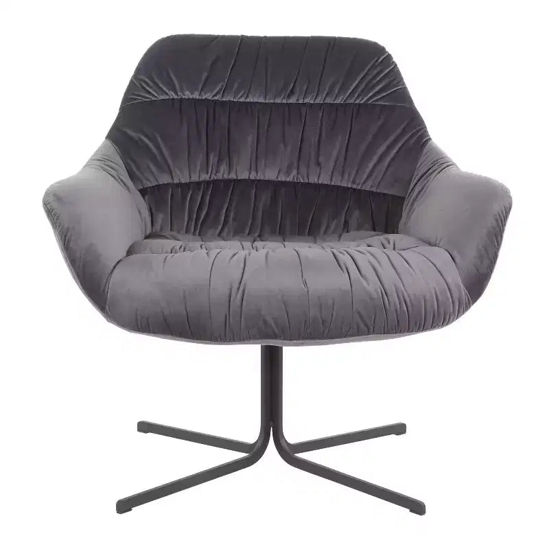 Upholstered Swivel Lounge Chair with Tufted Velvet, Metal Frame, 31"W x 30"D x 31"H, Holds up to 250 lbs
