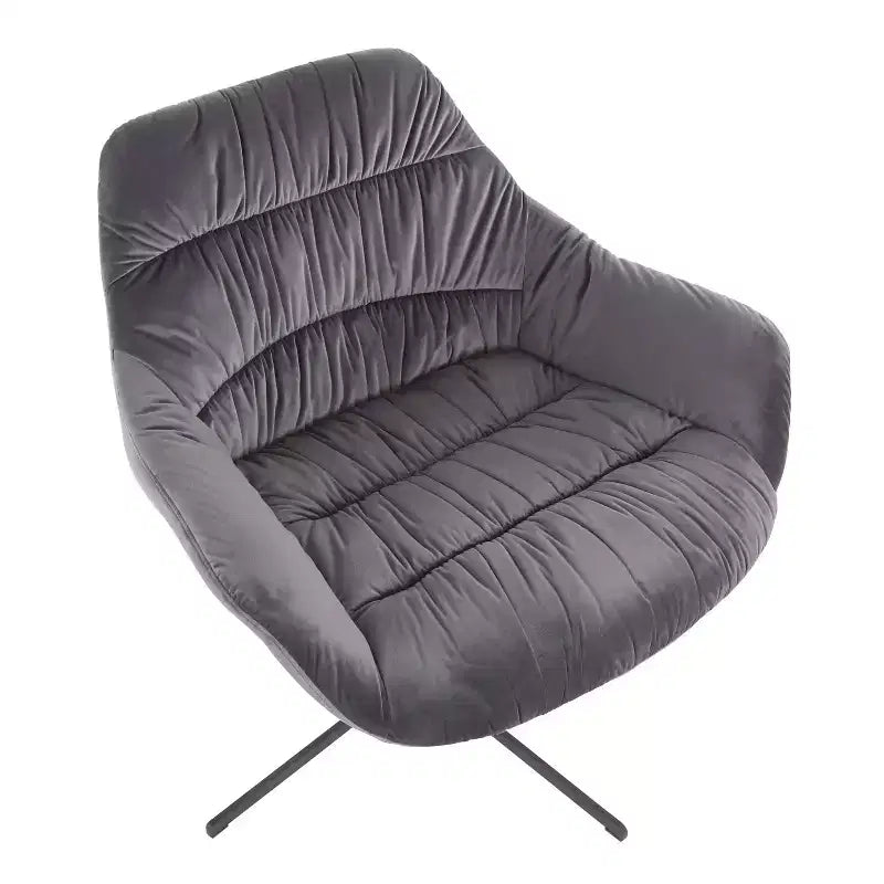Upholstered Swivel Lounge Chair with Tufted Velvet, Metal Frame, 31"W x 30"D x 31"H, Holds up to 250 lbs