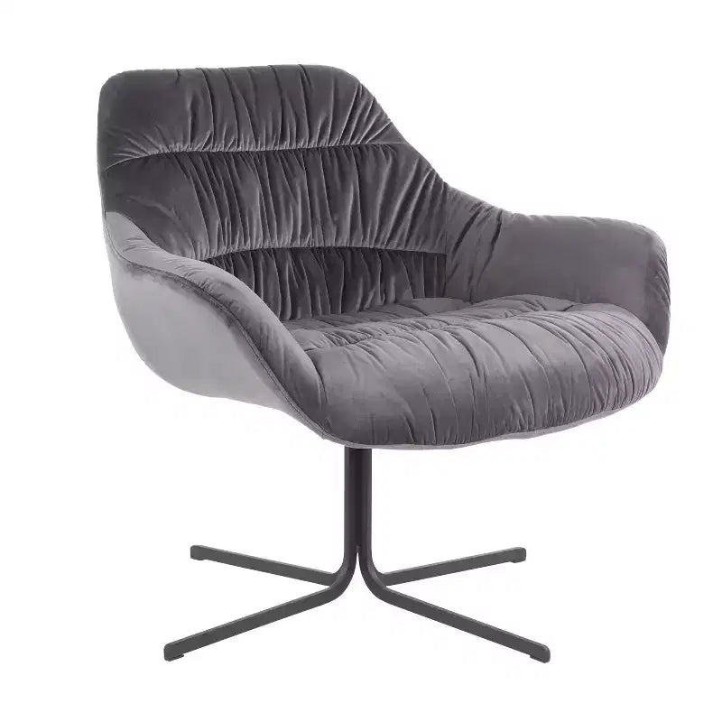 Upholstered Swivel Lounge Chair with Tufted Velvet, Metal Frame, 31"W x 30"D x 31"H, Holds up to 250 lbs