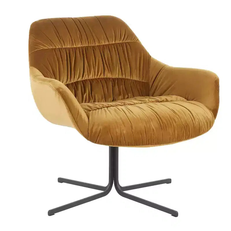 Upholstered Swivel Lounge Chair with Tufted Velvet, Metal Frame, 31"W x 30"D x 31"H, Holds up to 250 lbs