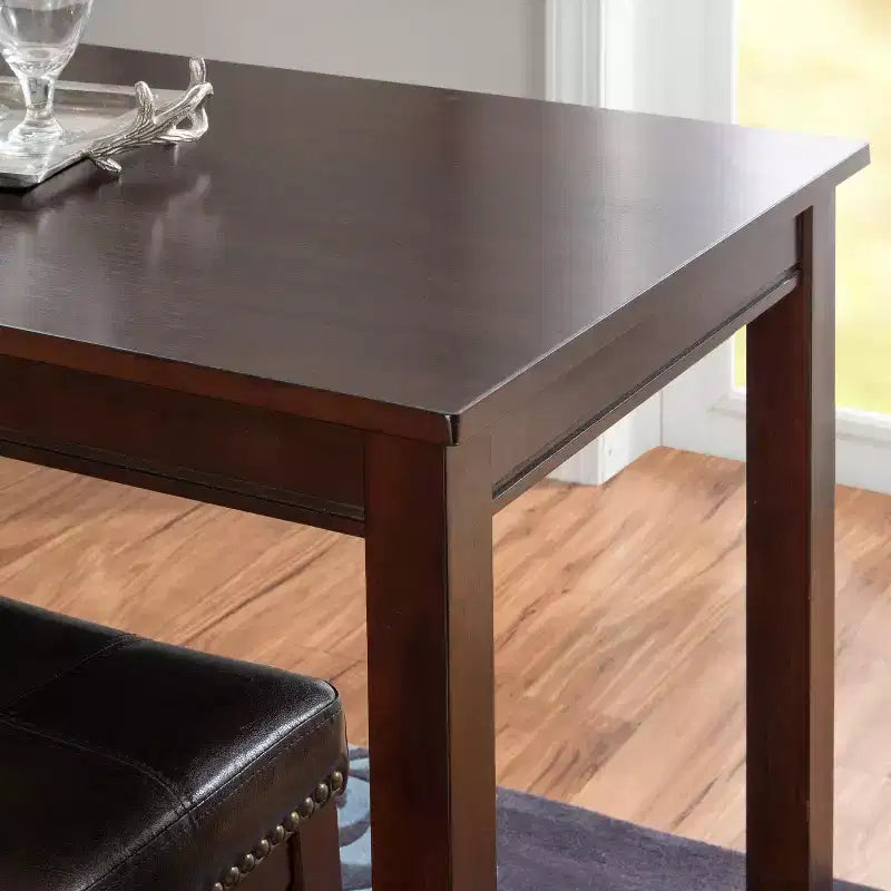 Counter Height Pub Table, Rubberwood Frame, MDF Top, 47.25"L x 23.75"W x 36"H, Seats 4, Holds up to 100 lbs