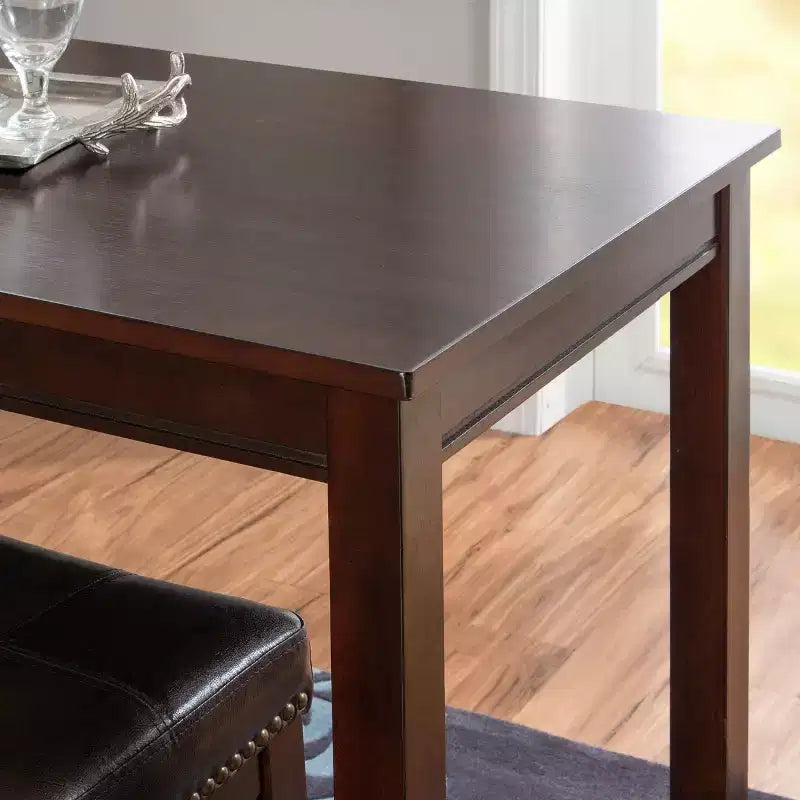 Counter Height Pub Table, Rubberwood Frame, MDF Top, 47.25"L x 23.75"W x 36"H, Seats 4, Holds up to 100 lbs