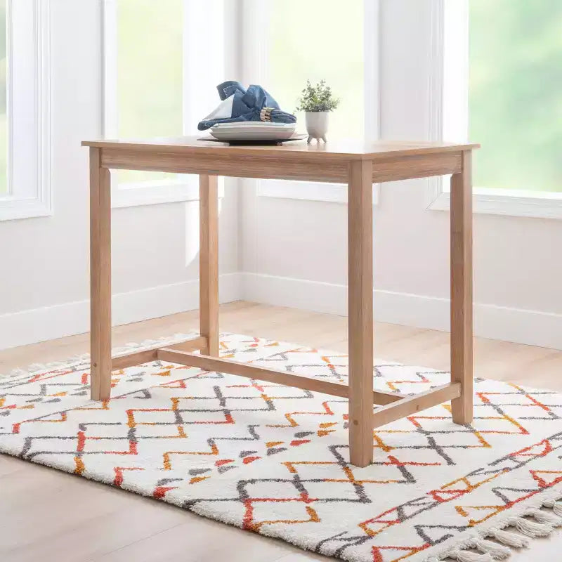 Counter Height Pub Table, Rubberwood Frame, MDF Top, 47.25"L x 23.75"W x 36"H, Seats 4, Holds up to 100 lbs